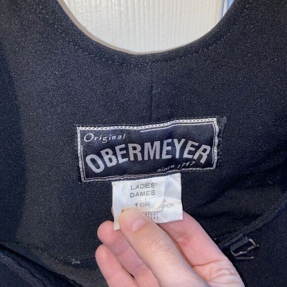 Obermeyer Ski Bib Pants Womens 10 Black Wool Blend Stretch Stirrup Made Japan - Picture 4 of 15